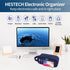 HESTECH Electronics Organizer Travel Charger Case Cord Cable Organizer Bag Portable Waterproof Double Layers All-in-one Storage for Charger Mouse ...