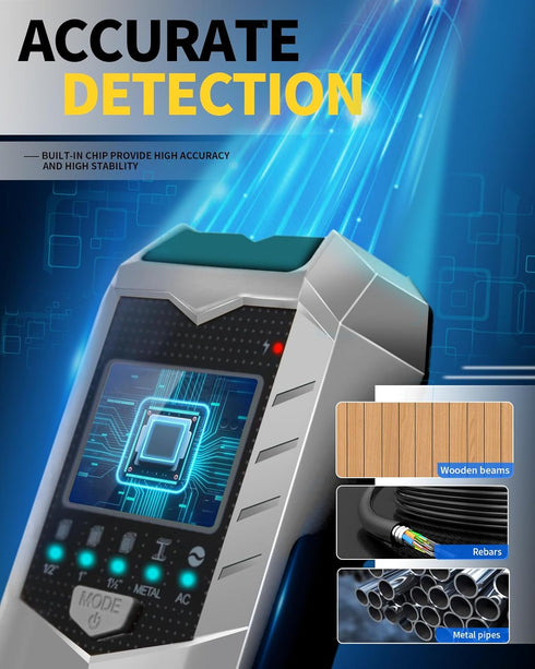 Stud Finder Wall Scanner, 5 IN 1 Upgraded Accuracy LCD Display Wall Wood Metal Stud Finder Detector, Stud Sensor Beam Finder for Center and Edge o...