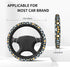 Daisy Flowers Car Steering Wheel Cover, White and Yellow Daisy Print Auto Steering Wheel Cover for Women, Anti-Slip Universal Fit 14.5-15 inch Car...