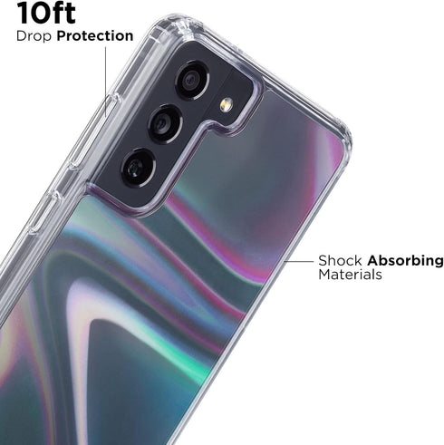 Case-Mate Samsung Galaxy S21 FE Case - Soap Bubble - with 10ft Drop Protection & Wireless Charging - Luxury Bling Glitter Case for S21 FE 5G - Iri...