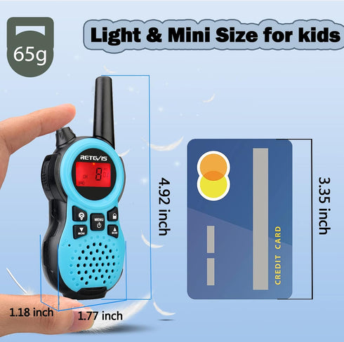 Retevis RT38 Walkie Talkies for Kids,Kids Toys for 6-12 Year Old Boy Girl,Mini Size USB Port,Long Range FRS Radio,Camping Hiking Outdoor(Blue 1 Pa...
