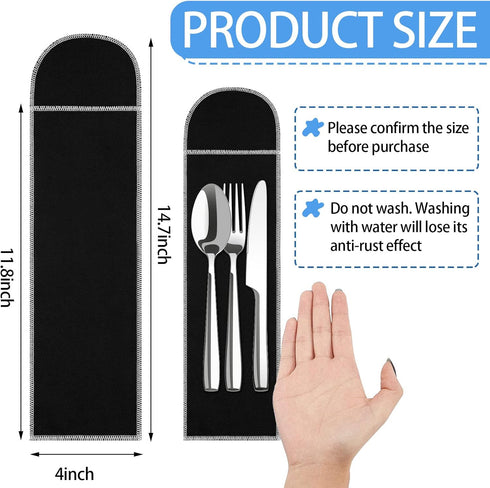 Weewooday 12 Pieces Silver Storage Bags Flatware Storage Silverware Storage Box Black Velvet Cloth Flatware Organizers Anti Tarnish Silverware Sle...
