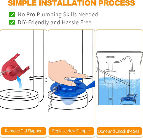 Toilet Flapper Replacement Kit, 2 Inch Universal Toilet Tank Flapper Fit for American Standard Kohler Fluidmaster Toto Gerber, Silicone Stopper Fl...
