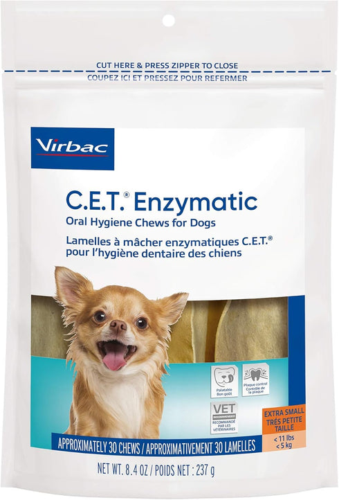 Virbac C.E.T. Enzymatic Oral Hygiene Chews for Dogs Beef 8.4 Ounces...