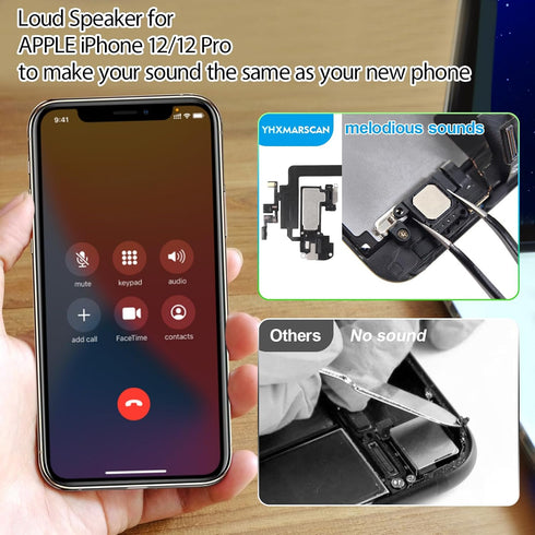Earpiece Speaker Replacement for iPhone 12 Ear Speaker Flex Cable Replacement for iPhone 12 Pro with Tool...