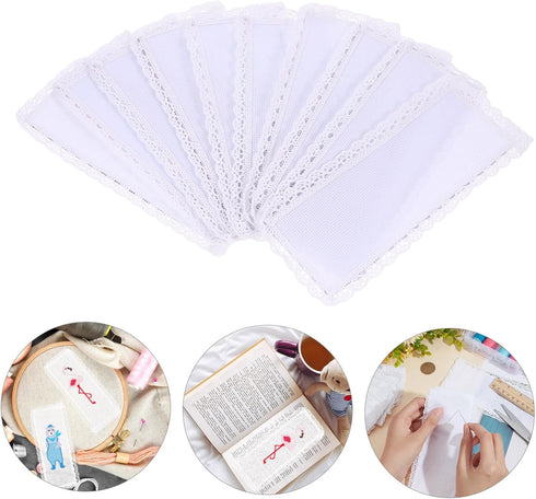 12pcs Cross Stitch Bookmark Books Decor Book Decorations Embroidery Kit Cross Stitch Kits Handmade Book Marks DIY Book Marks Blank Fabric Embroide...