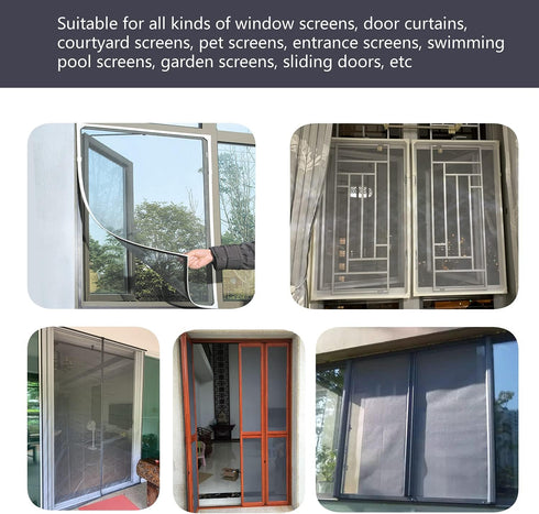 Window Screen Replacement, DIY Adjustable Encrypted Mesh Window Screens Mesh for Window Doors, High Transparency Black mesh, Curtain Net(40''X125'...