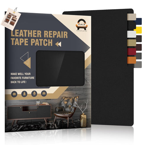 Leather Repair Patch Tape 9×11 inch, Black Leather Repair Kit for Furniture, Self Adhesive Leather Repair Patch Kit for Car Seat, Couch, Sofa, Boa...
