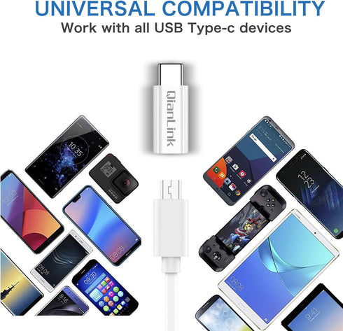 Mini USB to USB C Adapter, (2-Pack) Mini USB Female to USB C Male Convert Charging & Data Sync Compatible with Samsung Galaxy S10 S9 S8 Plus Note ...