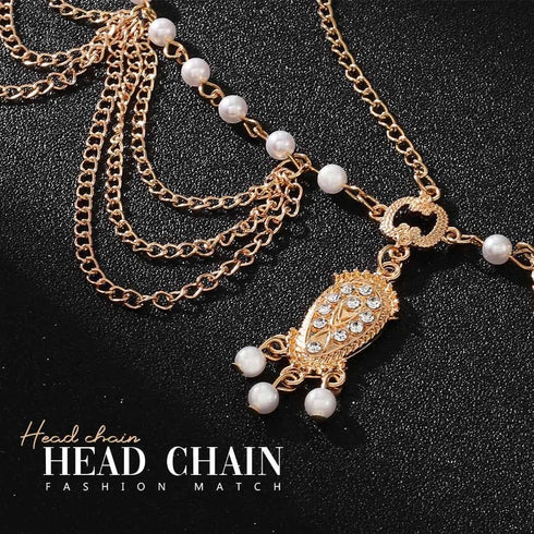 Jovono Pearl Head Chain Gold Headpiece 1920s Gatsby Hair Accessories for Women and Girls...