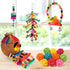Bird Toys 17 Pcs Bird Parakeet Swing Chewing Hanging Toys Climbing Ladder Coconut Bird Cage Toys Suitable for Cockatiels,Conures,Finches,Budgie,Lo...