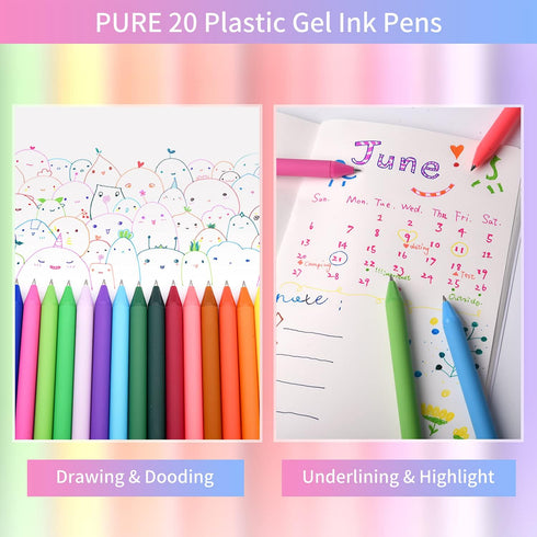 Retractable Gel Pens, 20 Assorted Colors...