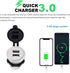 Upgraded Aluminum Alloy Fast Charging 3.0 USB Charger Socket IP66 Waterproof Dual USB Power Outlet with QC 3.0 USB Port & 5V 2.4A Port Led Light f...