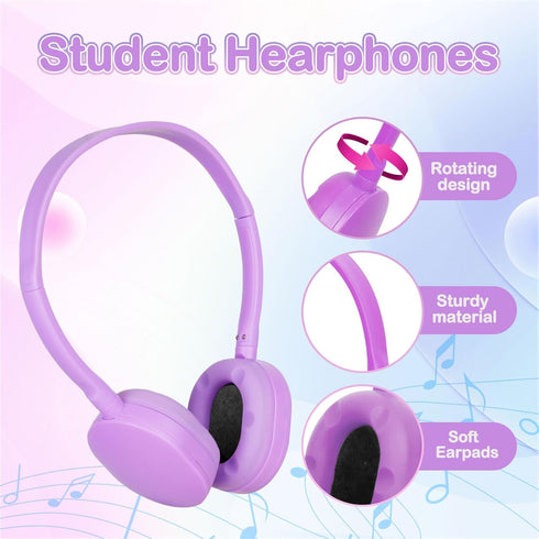 Kids Bulk Headphones for Classroom School 8 Pack Durable Wired Classroom Headphones for Kids Student Children Teens Boys Girls HD Sound 3.5mm Jack...