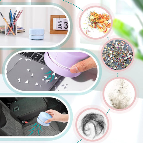 Honoson 2 Pcs Painting Tool Drill Quicker Picker for Spilled Diamonds 5D Painting Accessories Vacuum Cleaner Mini Table Desktop Sweeper Organizer ...