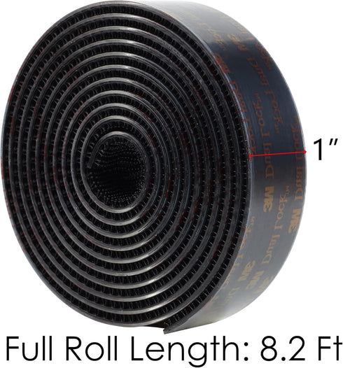 3M Dual Lock SJ3550A 1"×8ft Black 1 Pack Reclosable Fastener Mounting Tape Interlocking Mushroom shaped Strong Adhesive Hook Lock Sticky Tape for ...