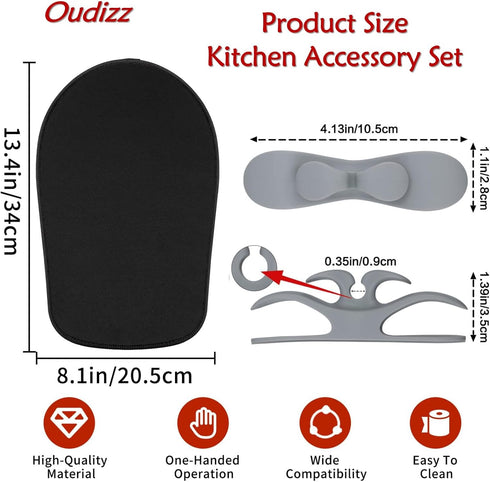Mixer Slider Mat for Kitchen aid Stand Mixer With 2 Grey Mixer Accessories,Kitchen Appliance Slide Mats Pads Compatible with Kitchen aid 4.5-5 Qt ...