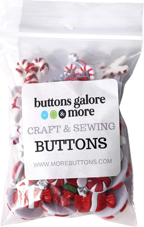 Buttons Galore Candy Cane Super Value Pack Craft Buttons, Red 50 Pack...