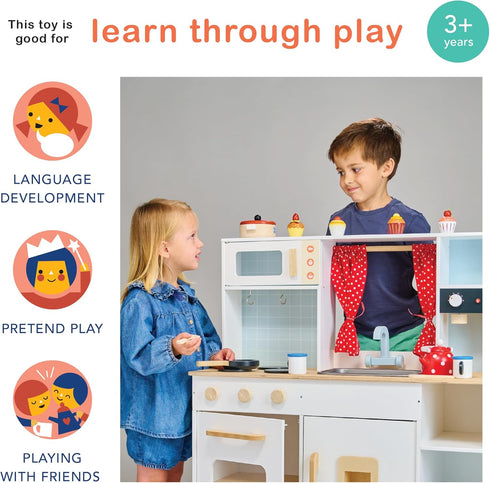 Toys - Teatime Cupcake Set - 4pc Wooden Assorted Decorated Cupcake Playset - Afternook Playset Toy for Children Pretend Kitchen Play - Social and ...