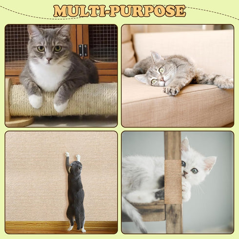 Cat Scratching Board, 78.7"x15.8" Cat Scratching Mat, Cat Scratch Furniture Protector, Trimmable Self-Adhesive Cat Couch Protector, Cat Wall Scrat...
