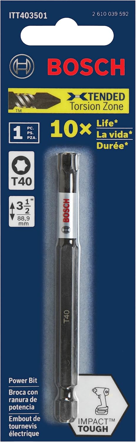 BOSCH ITT4035B 10-Pack 3-1/2 In. Torx #40 Impact Tough Screwdriving Power Bits...