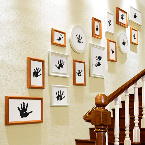 Ink Pad, 5x4'' Washable Non-Toxic Ink Stamp Pad for Baby Footprint Handprint, Black...