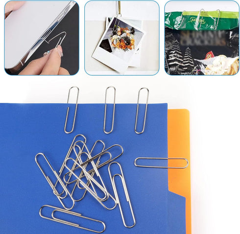 340 PCS Paper Clips and Binder Clips Assorted Sizes, Large Medium Small Silver Paperclips&Black Binder Clip Set for Home&School&Office Document Or...