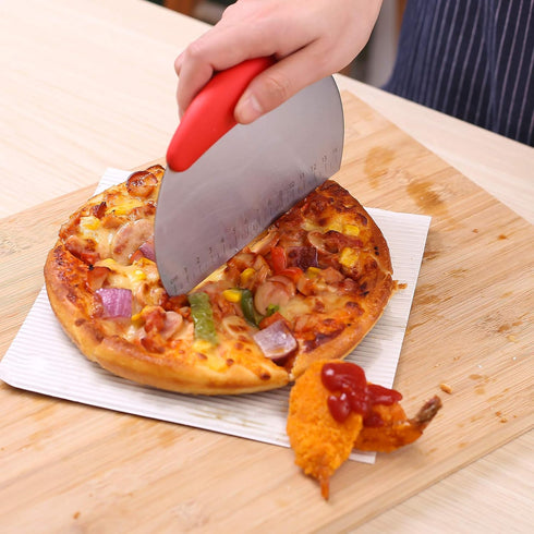 1 pcs Dough Pastry Scraper Chopper/Stainless Steel Dough Scraper Cutter with Ergonomic Rubber Non-Slip Grip/Dough Scraper Cutter/Pro Pastry Pizza ...