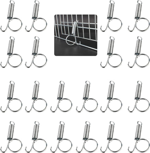 Spring Cage Latch Door Spring Hook Metal Finger for Fixing Rabbit, Dog, Cat, Parrot, Guinea Pig, Bunny, JSM Pet Cage Door(20Packs)...