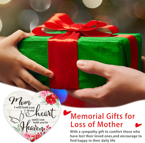 FaCraft Mom Memorial Christmas Ornaments - 3" Mom Christmas Tree in Heaven Ornaments Memorial Gifts Sympathy Gift for Loss of Mother Condolence Gr...