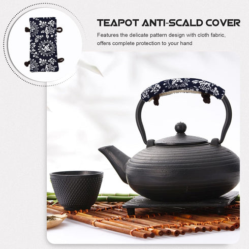 FOMIYES Pan Handle Covers Tea Kettle Handle Cover, Vintage Cloth Tea Pot Hot Handle Cover Sleeve Washable Pot Pan Handle Holder Sleeves Mitt Glove...