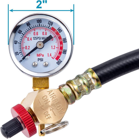 5 Feet Air Tank Repair Kit w/Safety Valve,Performance Tool W10058 Air Tank Repair Kit,Air Tank Valve Kit with Pressure Gauge and 5 Feet Air Tank H...