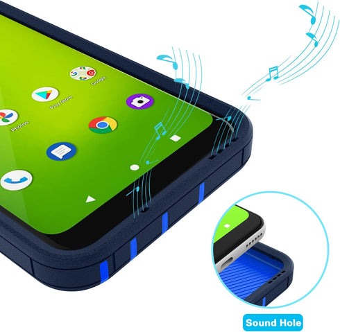 Asuwish Phone Case for Cricket Icon 3/Splendor/At&t Motivate 2 with Tempered Glass Screen Protector Cover and Slim Stand Hybrid Rugged Kickstand B...