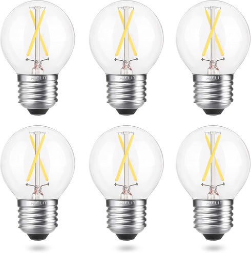 E26 LED Globe Bulb Dimmable, 2W(25-Watt Equivalent), Natural White 4000K, A15/A50 E26 Base LED Edison Light Bulbs for Hanging Lamp Chandelier Pend...