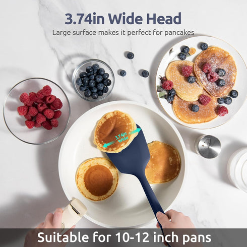 600? Heat Resistant Silicone Turner: U-Taste 13.6in Solid Kitchen Spatula Flipper, BPA Free Flexible & Thin Seamless Cooking Utensil for Flipping ...