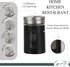 Black Salt Pepper Shakers Retro Spice Jars Glass - Set of 2...