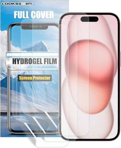 3 Pack Hydrogel Film For iPhone 15 Plus Transparent Soft TPU Screen Protector, High Sensitivity Protective Film (Not Tempered Film)......