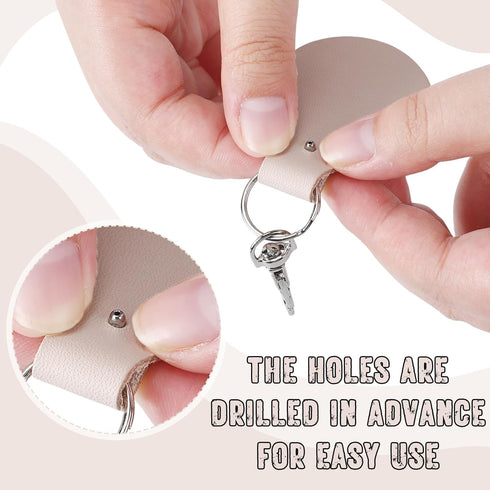 20 Pcs Leather Keychain Blank Craft Kit PU Leather Key Fob Swivel Hook Key Ring for Stamping Laser Engraving...