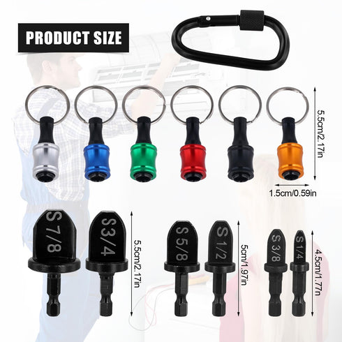 HVAC Swaging Tool Set, Air Conditioner Flaring Tool HVAC Swage Tool Repairing Kit Boring Drill Copper Tube Expender with Keychain & Carabiner & 7/...