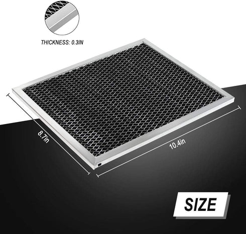 Cenipar 97007696 Charcoal Odour Filter for Range vent hood (8 3/4" X 10 1/2" X 3/8")-2 Pack