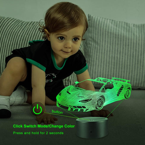 FlyonSea Race Car Gifts,Car Lamp Party Supplies 7 Color Changing Nightlight with Touch and Remote Control?Timer,Cars Light Birthday Christmas Gift...