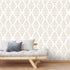 Yun-aeon 17.7" X 120" White and Beige Stripe Peel and Stick Wallpaper Modern Diamond Contact Paper Geometric Removable Wallpaper Self Adhesive Wal...