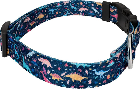 Country Brook Petz - Deluxe Dinosaurs Dog Collar - Made in The U.S.A. - Critter Corner Collection featuring Creature Themed Designs (1 Inch, Large...