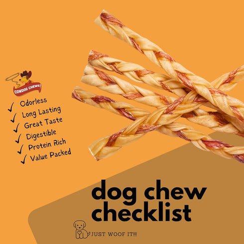 Collagen and Beef Braided Sticks Dog Treats 5-7" (3 Pack) - Odor-Free, All Natural Dog Chews for Healthy Joints, Skin & Coat. Best Rawhide and Bul...