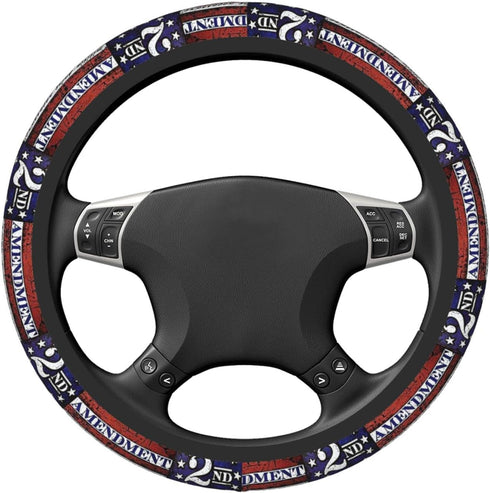 2nd American Flag Steering Wheel Cover - Universal Elastic Stretch Steering Wheel Covers Fits Most Vehicles...