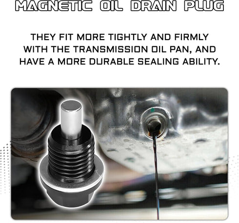 M14x1.5 Magnetic Oil Drain Plug, Aluminum Oil Pan Drain Plug Repair Kit with Crush Washer Gaskets, Oil Drain Nut Bolt for Most Ford, GM, Hyundai, ...