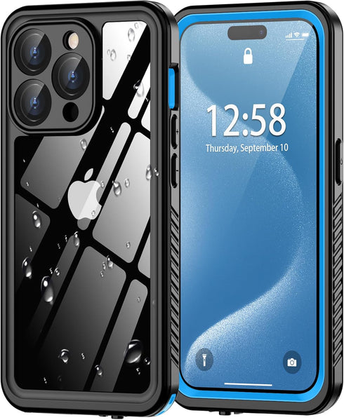 Oterkin for iPhone 15 Pro Case Waterproof,Shockproof Bumper iPhone 15 Pro Case with Built-in Screen Protector Anti-Scratches Anti-Dirt 360°Full Bo...