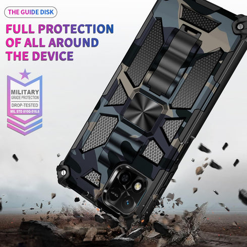 Ysnzaq Outdoor Camouflage Case for Xiaomi Redmi 10A / Redmi 9C, Military Grade Heavy Duty Shockproof Protection with Sturdy Built-in Bracket Phone...