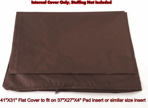 Dogbed4less 1 Pack Internal Duvet Case Waterproof Zipper Dog Bed Cover for Medium Large 37"x27"X4" Memory Foam Pad Pet Bed - 41"X31" FLAT...