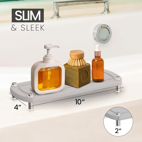 Water Absorbing Stone Tray for Sink | 2 Set of Legs | Stone Drying Tray | Sink Caddy | Drying Stone | Quick Dry Stone Sink Tray | Bathroom Counter...